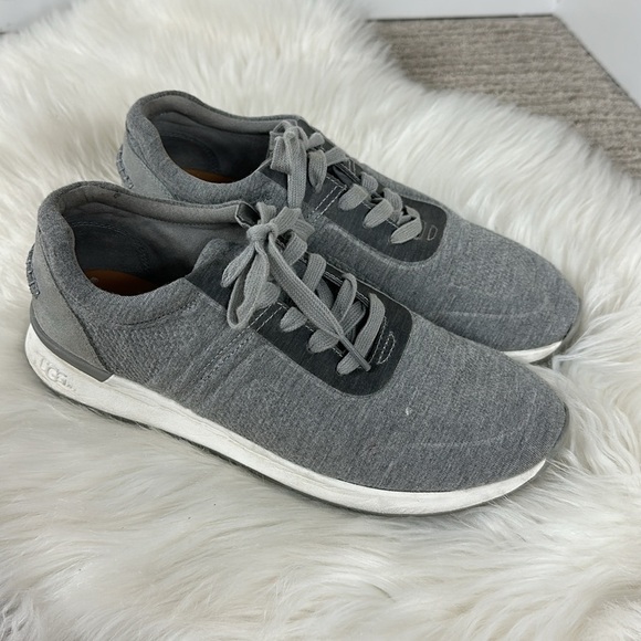 UGG Gray Adaleen Jersey Knit Lace Up Sneakers 9.5 - Picture 5 of 7